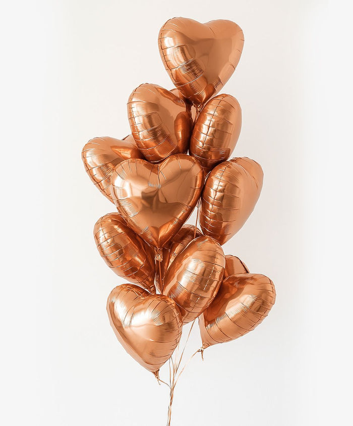 10 Foil Heart Balloon Bouquet (Various Colours Available)