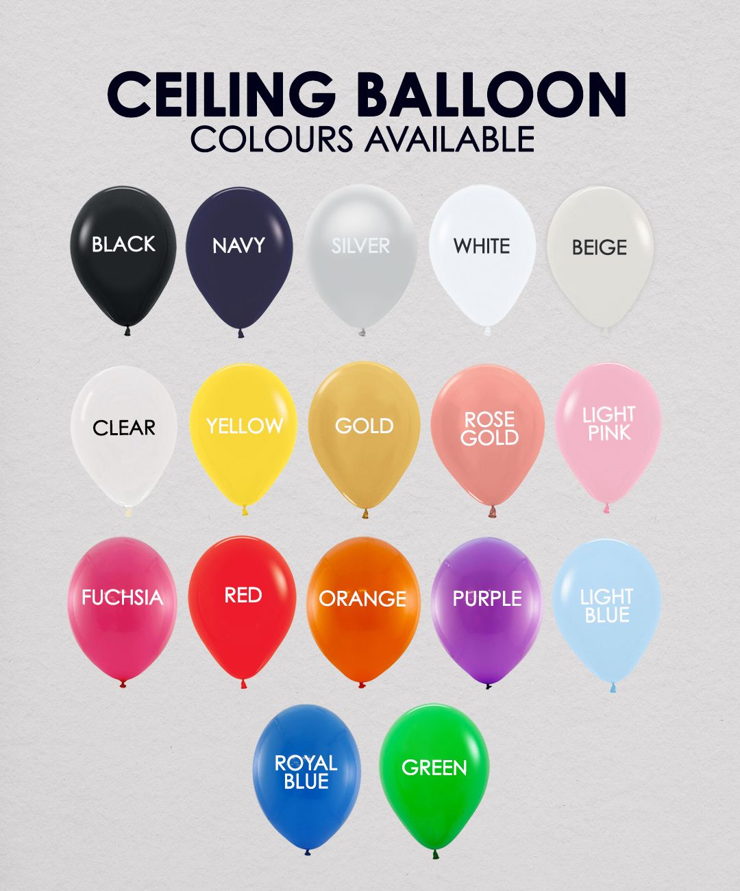 40 Ceiling Balloons (Various Colours Available)
