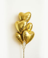 5 Foil Heart Balloon Bouquet (Various Colours Available)