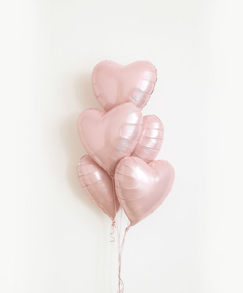 5 Foil Heart Balloon Bouquet (Various Colours Available)