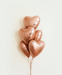 5 Foil Heart Balloon Bouquet (Various Colours Available)