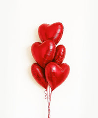 5 Foil Heart Balloon Bouquet (Various Colours Available)