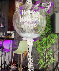 Luxe Clear & White Feather (Various Text Colours Available)